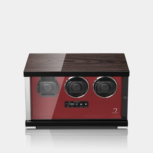 Rotomat dla dwóch zegarków z miejscem do przechowywania trzeciego.