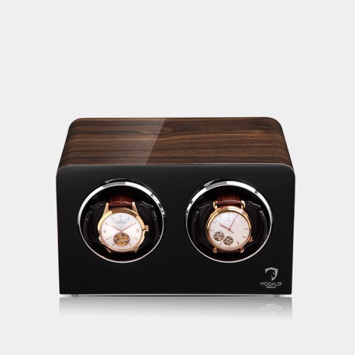Drewniany rotomat na dwa zegarki automatyczne