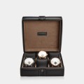 Skórzana szkatułka na zegarki w kolorze węgla