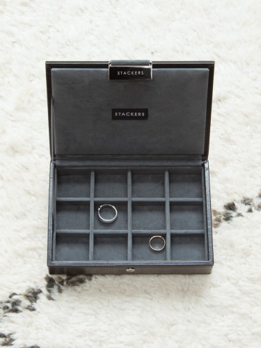 Szkatułka na spinki do koszul gładka czerń