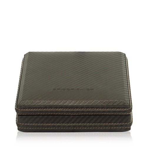 Pudełko na spinki do mankiety i pierścionki Carbon – ciemnobrązowe