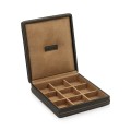 Pudełko na spinki do mankiety i pierścionki Carbon – ciemnobrązowe