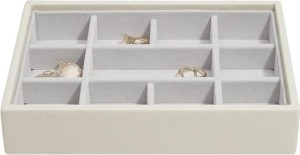 Szkatułka na biżuterię Stackers 11 komorowa mini jasnobeżowa