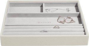 Szkatułka na biżuterię Stackers 4 komorowa classic jasnobeżowa