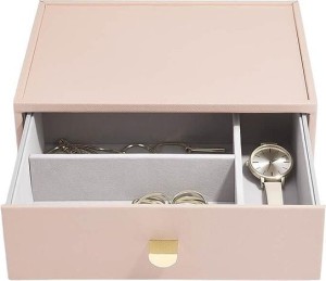 Szkatułka na biżuterię Stackers classic różowa z szufladą