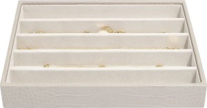 Szkatułka na biżuterię Stackers Croc pięciokomorowa classic putty