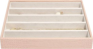 Szkatułka na biżuterię Stackers Croc pięciokomorowa classic różowa