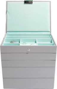 Szkatułka na biżuterię Stackers pięcioelementowa classic szaro-miętowa