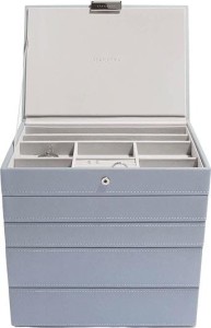 Szkatułka na biżuterię Stackers pięcioelementowa classic szaroniebieska