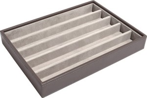 Szkatułka na biżuterię Stackers pięciokomorowa classic velvet szara