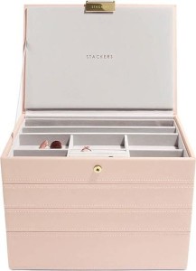 Szkatułka na biżuterię Stackers poczwórna classic różowa