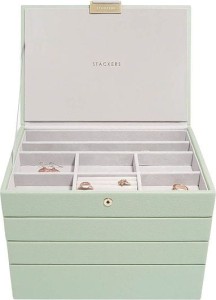 Szkatułka na biżuterię Stackers poczwórna classic zieleń szałwiowa