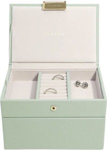 Szkatułka na biżuterię Stackers podwójna mini zieleń szałwiowa