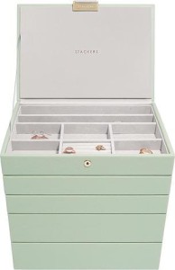 Szkatułka na biżuterię Stackers pięcioelementowa classic zieleń szałwiowa