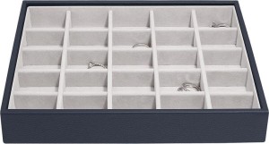 Szkatułka na biżuterię Stackers Pebble 25 komorowa classic granatowa