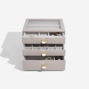 Szkatułka na biżuterię Stackers classic taupe z 3 szufladami