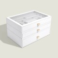 Szkatułka na biżuterię Stackers Pebble supersize biała z 3 szufladami