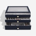 Szkatułka na biżuterię Stackers Pebble supersize granatowa z 3 szufladami