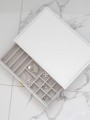 Szkatułka na biżuterię Stackers Pebble 19 komorowa supersize biała z szufladą