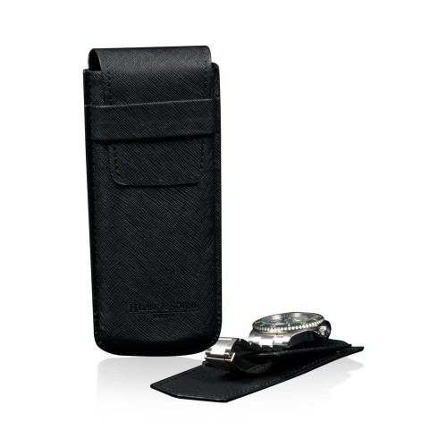 Etui podróżne na zegarek HEISSE &amp; SÖHNE Mondo Saffiano Black 1