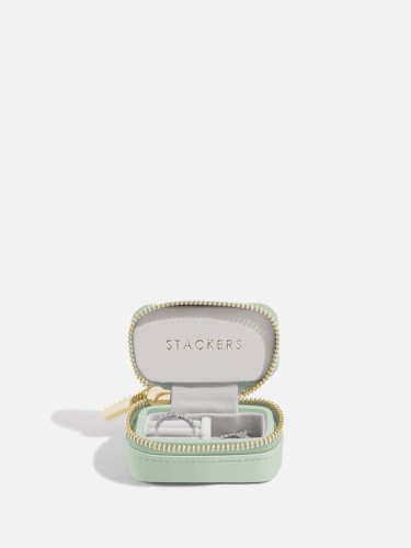 Małe podróżne etui na pierścionki i kolczyki STACKERS Sage Green 1