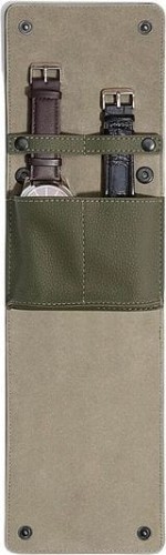 Etui na zegarki STACKERS Pebble oliwkowe podwójne  otwarte