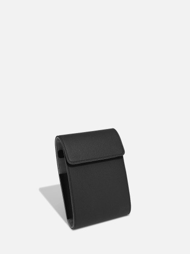 Etui na zegarki STACKERS Pebble czarne podwójne zamknięte