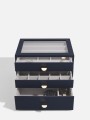 Szkatułka na biżuterię Stackers Pebble classic granatowa z 3 szufladami 2