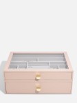 Szkatułka na biżuterię Stackers supersize różowa z 2 szufladami