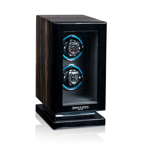 Rotomat na 2 zegarki markiHEISSE &amp; SÖHNE Rome czarny pionowy