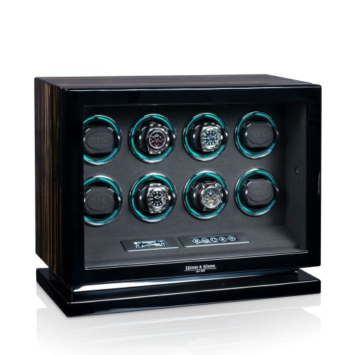 Rotomat HEISSE &amp; SÖHNE Rome na 8 zegarków kolor czarny z szybą